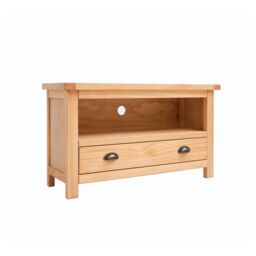 Cabinet Bits Lugo Waxed 1 Drawer TV Cabinet Brass Cup Handle in Light Brown - thumbnail 2