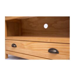 Cabinet Bits Lugo Waxed 1 Drawer TV Cabinet Brass Cup Handle in Light Brown - thumbnail 5