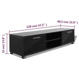 Berkfield Home TV Cabinet High-Gloss Black 120x40.3x34.7 cm - thumbnail 5