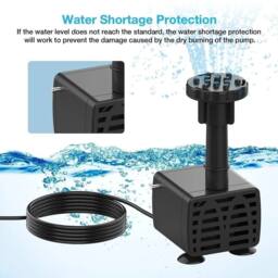 FLAVORA 6.5W Solar Power Fountain Pump Bird Bath Solar Fountain with 6 Nozzles in Black - Size: 100 cm x 100 cm - thumbnail 4