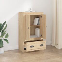Berkfield Home Highboard Sonoma Oak 60x35.5x103.5 cm Engineered Wood in Brown - thumbnail 3