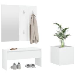 Berkfield Home Hallway Furniture Set White Engineered Wood - thumbnail 4