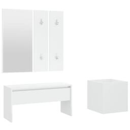 Berkfield Home Hallway Furniture Set White Engineered Wood - thumbnail 1
