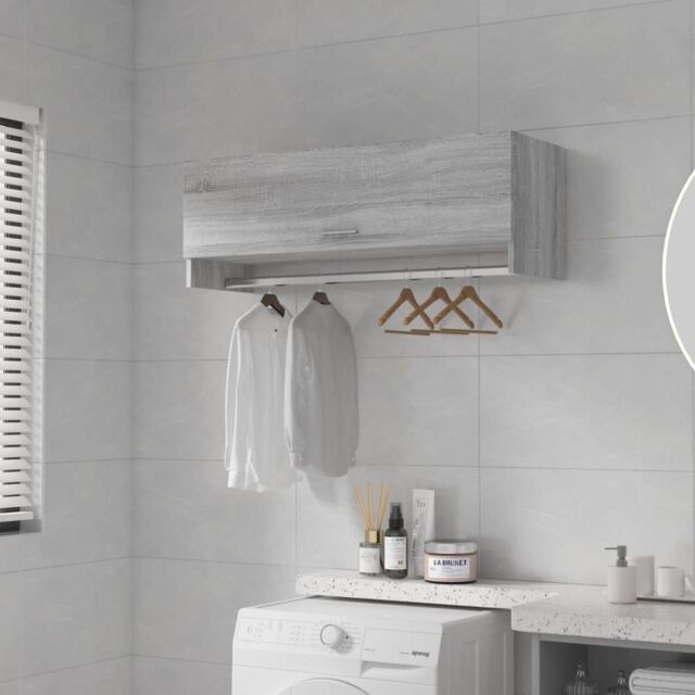 Berkfield Home Wardrobe Grey Sonoma 100x32.5x35 cm Engineered Wood - image 1