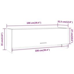 Berkfield Home Wardrobe Grey Sonoma 100x32.5x35 cm Engineered Wood - thumbnail 9