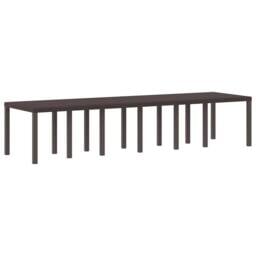 Berkfield Home Garden Table Brown 350x100x73 cm Poly Rattan - Size: 350 x 100 x 73 cm - thumbnail 3