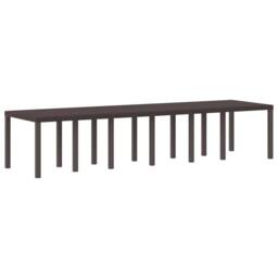 Berkfield Home Garden Table Brown 350x100x73 cm Poly Rattan - Size: 350 x 100 x 73 cm - thumbnail 6