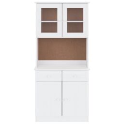Berkfield Home Highboard ALTA White 77x35x165 cm Solid Wood Pine - Size: 77 x 35 x 165 cm - thumbnail 3