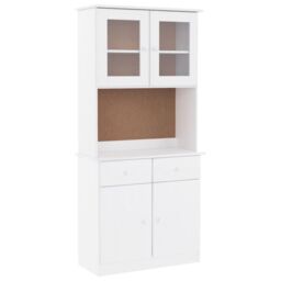 Berkfield Home Highboard ALTA White 77x35x165 cm Solid Wood Pine - Size: 77 x 35 x 165 cm - thumbnail 2