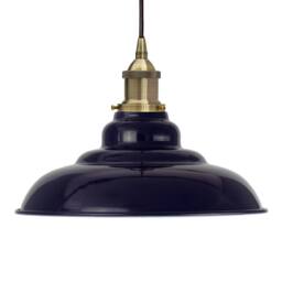 SE Home Navy Blue St Edmund's Pendant Light - Antique Brass - Black Round - thumbnail 4