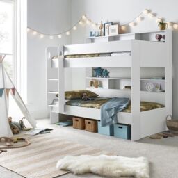 Rest Relax Olive White Wooden Storage Bunk Single Bed - thumbnail 2