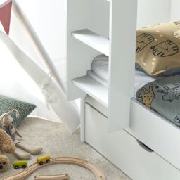 Rest Relax Olive White Wooden Storage Bunk Single Bed - thumbnail 4