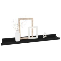 Berkfield Home Wall Shelves 4 pcs Black 60x9x3 cm - Size: 60 x 9 x 3 cm - thumbnail 3