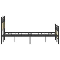 Berkfield Home Bed Frame without Mattress Sonoma Oak 140x190 cm Engineered Wood in Black - thumbnail 7