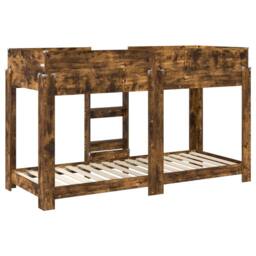 Berkfield Home Bunk Bed for Kids Smoked Oak 75 x 190 cm Engineered Wood in Brown - thumbnail 7