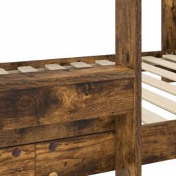 Berkfield Home Bunk Bed for Kids Smoked Oak 75 x 190 cm Engineered Wood in Brown - thumbnail 9