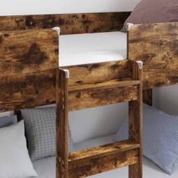 Berkfield Home Bunk Bed for Kids Smoked Oak 75 x 190 cm Engineered Wood in Brown - thumbnail 3