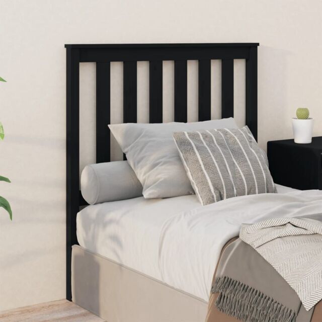 Berkfield Home Bed Headboard Black 96x6x101 cm Solid Wood Pine - Size: 96 x 6 x 101 cm - image 1