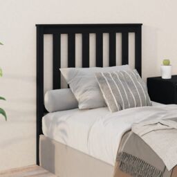 Berkfield Home Bed Headboard Black 96x6x101 cm Solid Wood Pine - Size: 96 x 6 x 101 cm - thumbnail 1