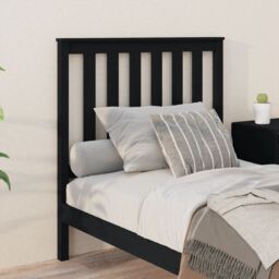 Berkfield Home Bed Headboard Black 96x6x101 cm Solid Wood Pine - Size: 96 x 6 x 101 cm - thumbnail 3