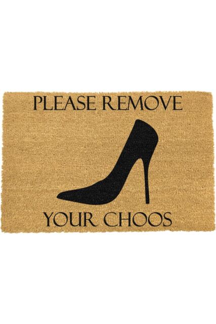Artsy Mats Remove your Choos Doormat - Regular 60x40cm in Black - Size: 40 cm x 60 cm - image 1