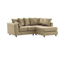 Furniture 786 Plush Velvet 4 Seater Right Hand Corner Sofa in Beige