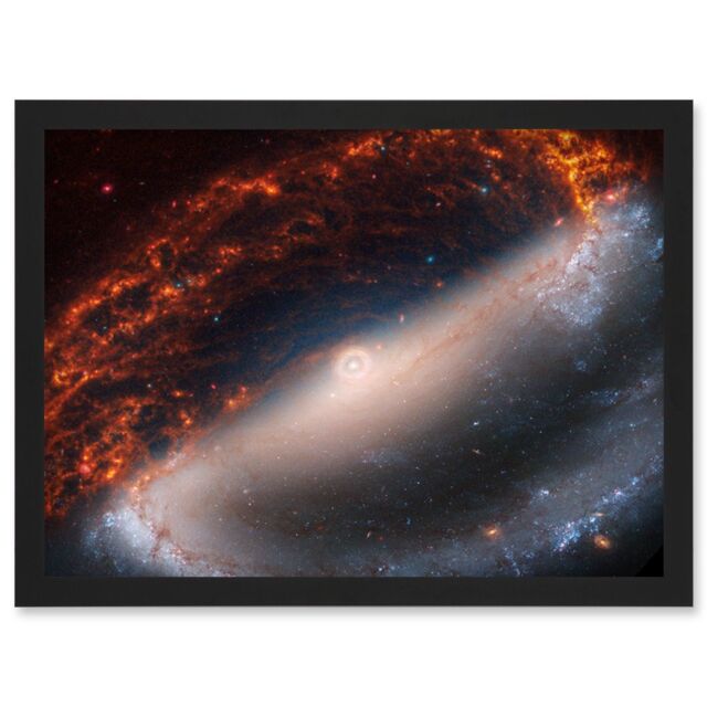 Artery8 NASA Hubble James Webb Telescope Spiral Galaxy NGC 1300 Framed Art A4 in Black - image 1