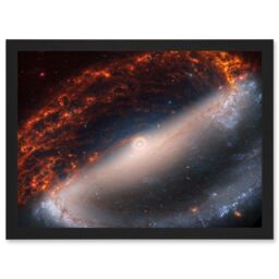 Artery8 NASA Hubble James Webb Telescope Spiral Galaxy NGC 1300 Framed Art A4 in Black - thumbnail 1