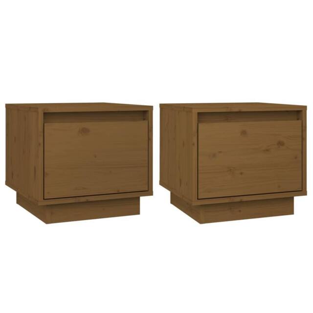 Berkfield Home Bedside Cabinets 2 pcs Honey Brown 35x34x32 cm Solid Wood Pine - Size: 35 x 34 x 32 cm - image 1