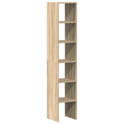 Berkfield Home Bookcases 2 pcs Stackable Sonoma Oak 30x30x80 cm Engineered Wood in Brown - Size: 30 x 30 x 80 cm - thumbnail 6