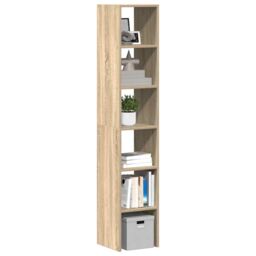 Berkfield Home Bookcases 2 pcs Stackable Sonoma Oak 30x30x80 cm Engineered Wood in Brown - Size: 30 x 30 x 80 cm - thumbnail 1