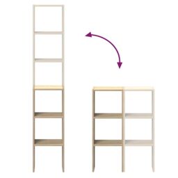 Berkfield Home Bookcases 2 pcs Stackable Sonoma Oak 30x30x80 cm Engineered Wood in Brown - Size: 30 x 30 x 80 cm - thumbnail 7
