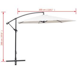 Berkfield Home Comfortable Cantilever Umbrella 3 m Sand White - thumbnail 8