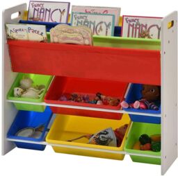 Xample Children Kids Toy Storage Organiser Unit Playroom Shelf Rack - 6 Boxes Organizer in White - thumbnail 2