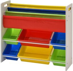 Xample Children Kids Toy Storage Organiser Unit Playroom Shelf Rack - 6 Boxes Organizer in White - thumbnail 3