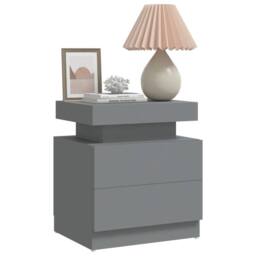 Berkfield Home Stylish Bedside Cabinet Grey 45x35x52 cm Engineered Wood - Size: 45 x 35 x 52 cm - thumbnail 1