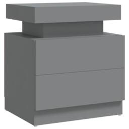 Berkfield Home Stylish Bedside Cabinet Grey 45x35x52 cm Engineered Wood - Size: 45 x 35 x 52 cm - thumbnail 3