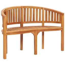 Berkfield Home Banana Bench 120 cm Solid Teak Wood in Brown