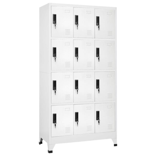 Berkfield Home Locker Cabinet White 90x45x180 cm Steel - Size: 90 x 45 x 180 cm - image 1