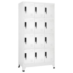 Berkfield Home Locker Cabinet White 90x45x180 cm Steel - Size: 90 x 45 x 180 cm