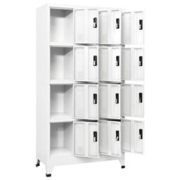 Berkfield Home Locker Cabinet White 90x45x180 cm Steel - Size: 90 x 45 x 180 cm - thumbnail 3
