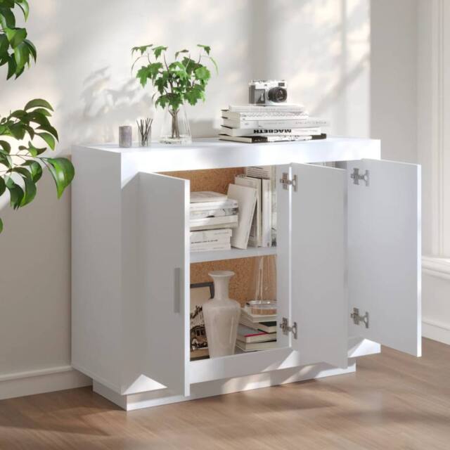 Berkfield Home Sideboard White 92x35x75 cm Engineered Wood - Size: 92 x 35 x 75 cm - image 1