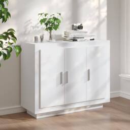Berkfield Home Sideboard White 92x35x75 cm Engineered Wood - Size: 92 x 35 x 75 cm - thumbnail 2