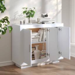 Berkfield Home Sideboard White 92x35x75 cm Engineered Wood - Size: 92 x 35 x 75 cm - thumbnail 1
