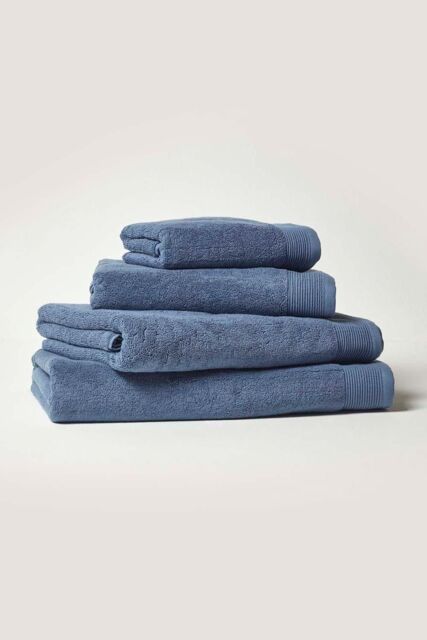 Homescapes Combed Egyptian Cotton Towel 700 GSM in Blue - image 1