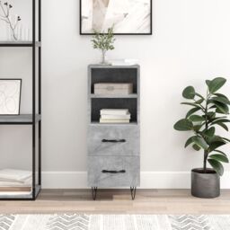 Berkfield Home Sideboard Concrete Grey 34.5x34x90 cm Engineered Wood - thumbnail 1
