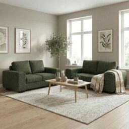 Abakus Direct Boston 3 Seater Sofa Basket Weave in Dark Green - thumbnail 7