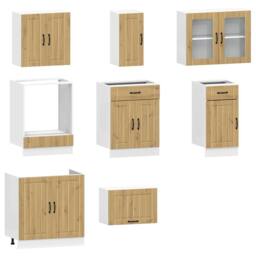Berkfield Home Elegant 8 Piece Kitchen Cabinet Set Kalmar Artisan Oak Engineered Wood in Brown - thumbnail 4