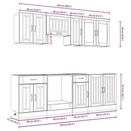 Berkfield Home Elegant 8 Piece Kitchen Cabinet Set Kalmar Artisan Oak Engineered Wood in Brown - thumbnail 9