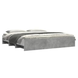 Berkfield Home Bed Frame without Mattress Concrete Grey 180x200cm Engineered Wood - Size: Super King - thumbnail 3